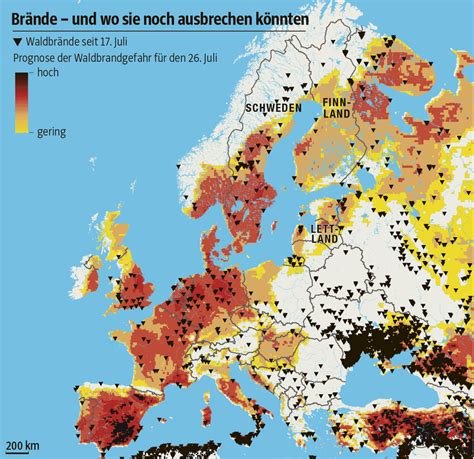 waldbrände europa aktuell karte
